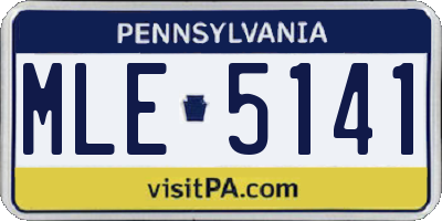 PA license plate MLE5141