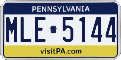 PA license plate MLE5144