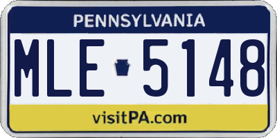 PA license plate MLE5148