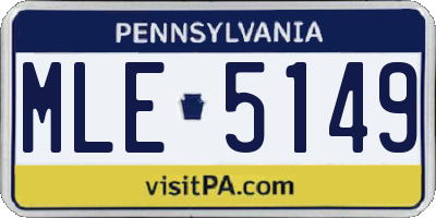 PA license plate MLE5149
