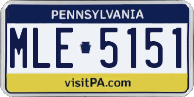 PA license plate MLE5151