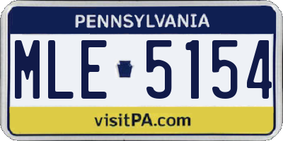PA license plate MLE5154