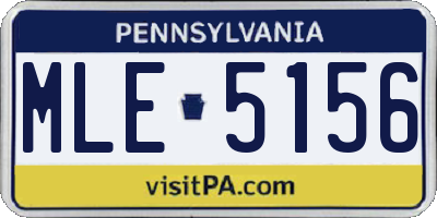 PA license plate MLE5156