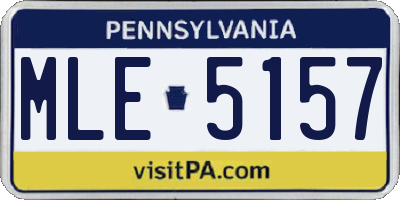 PA license plate MLE5157