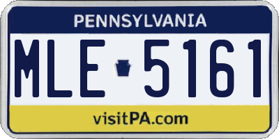 PA license plate MLE5161