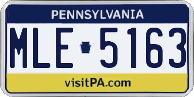 PA license plate MLE5163
