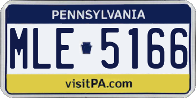 PA license plate MLE5166