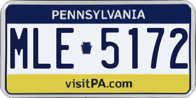 PA license plate MLE5172