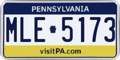 PA license plate MLE5173