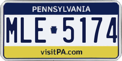 PA license plate MLE5174