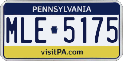 PA license plate MLE5175