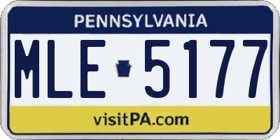 PA license plate MLE5177