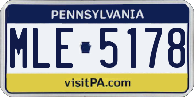 PA license plate MLE5178