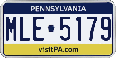 PA license plate MLE5179