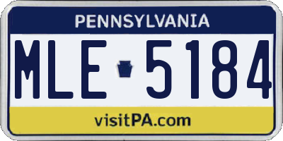 PA license plate MLE5184