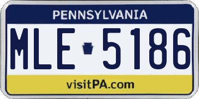 PA license plate MLE5186