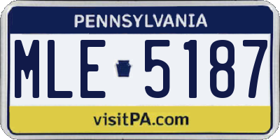 PA license plate MLE5187