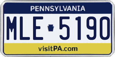 PA license plate MLE5190