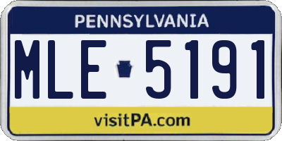 PA license plate MLE5191