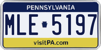 PA license plate MLE5197