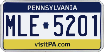 PA license plate MLE5201
