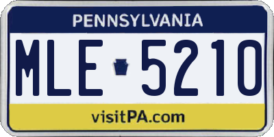 PA license plate MLE5210