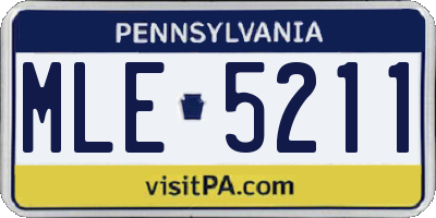 PA license plate MLE5211