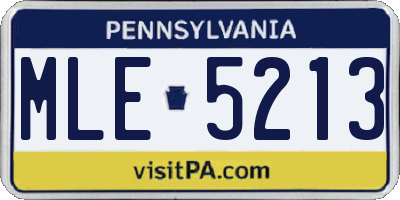 PA license plate MLE5213