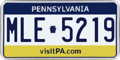 PA license plate MLE5219