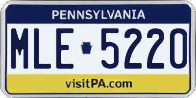 PA license plate MLE5220