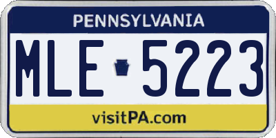 PA license plate MLE5223