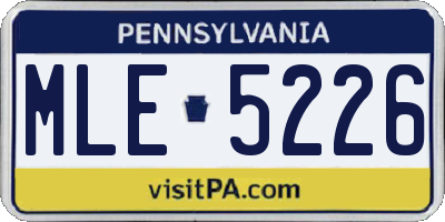 PA license plate MLE5226