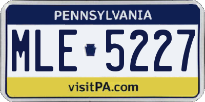 PA license plate MLE5227