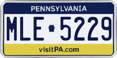 PA license plate MLE5229