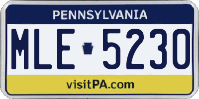 PA license plate MLE5230