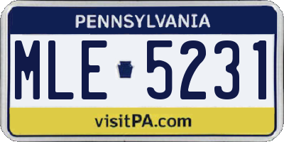 PA license plate MLE5231