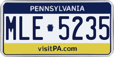 PA license plate MLE5235
