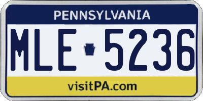 PA license plate MLE5236