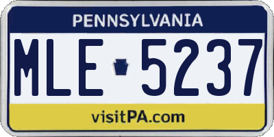 PA license plate MLE5237