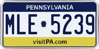 PA license plate MLE5239