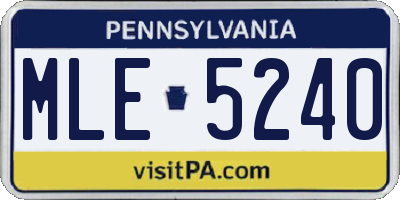 PA license plate MLE5240