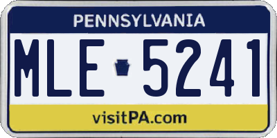 PA license plate MLE5241