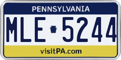 PA license plate MLE5244