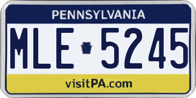PA license plate MLE5245