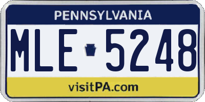PA license plate MLE5248