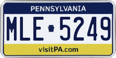 PA license plate MLE5249