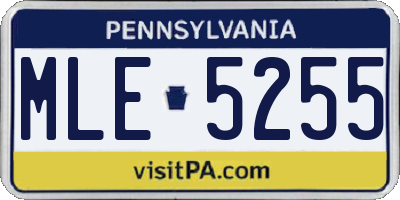 PA license plate MLE5255