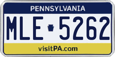 PA license plate MLE5262