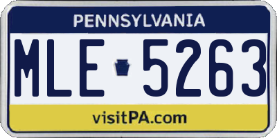 PA license plate MLE5263