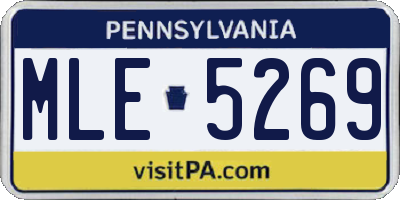 PA license plate MLE5269